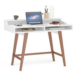 Mesa Para Computador Escrivaninha 4 Nichos Hannover Branco - Politorno é boa?