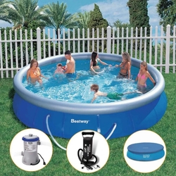 Kit Piscina Inflável Bestway 6.844l Filtro Capa Bomba Menor preço em Kit Piscina Inflável Bestway 6.844l Filtro Capa Bomba