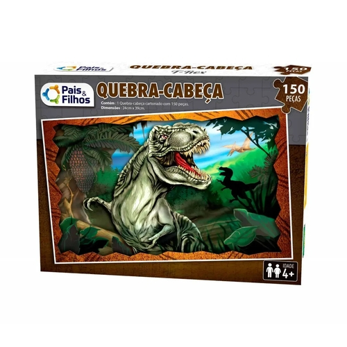 Kit Dino T-Rex Jurassic World + Jogo Quebra Cabeça 30 Peças Grandes Com  Estojo Madeira em Promoção na Americanas