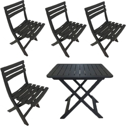 Kit De Mesa Plástica Dobrável Com 4 Cadeiras Preta Arqplast Menor preço em Kit De Mesa Plástica Dobrável Com 4 Cadeiras Preta Arqplast