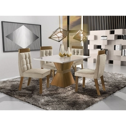 Conjunto Sala de Jantar Mesa e 4 Cadeiras Cronos Chanfro Premium Espresso Móveis Animale Menor preço em Conjunto Sala de Jantar Mesa e 4 Cadeiras Cronos Chanfro Premium Espresso Móveis Animale