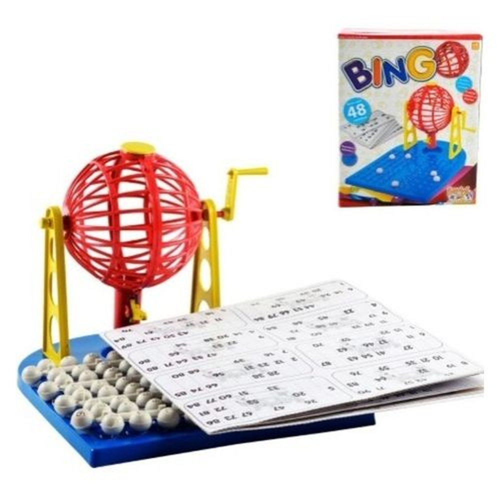 JOGO BINGO 48 CARTELAS 90 BOLINHAS GLOBO GIRATÓRIO BRINQUEDO