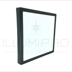 Luminária Painel Plafon Led 18w Sobrepor Quadrado Branco Quente Preto Menor preço em Luminária Painel Plafon Led 18w Sobrepor Quadrado Branco Quente Preto