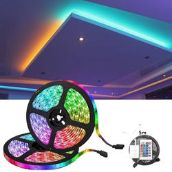 Fita Led RGB 5050 Profissional 5metros com Silicone IP65 Dupla Face 60 leds + Controle Menor preço em Fita Led RGB 5050 Profissional 5metros com Silicone IP65 Dupla Face 60 leds + Controle
