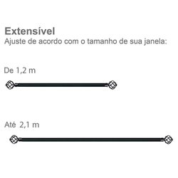 Kit Varão Extensivo para Cortina 1,20m a 2,10m Ponteira Coroa Preta é boa?