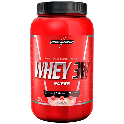 Super Whey Protein 3w Pote Morango 907g - Integralmedica em Promoção ...