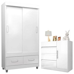 Guarda Roupa Infantil Popy 18425 e Cômoda Exellence 8000 Branco Flex - Araplac é boa?