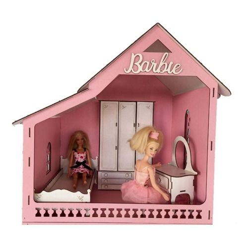 Casa Casinha P/ Boneca Tema Barbie 44 Móveis + Nome Brinde em Promoção na  Americanas