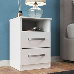Mesa de Cabeceira Luca 2 Gavetas 50,5cm Branco - Megasul é boa?