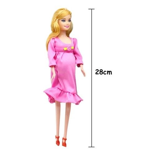 BONECA GRÁVIDA com bebe na barriga - Boneca barbie português - Joga comigo  