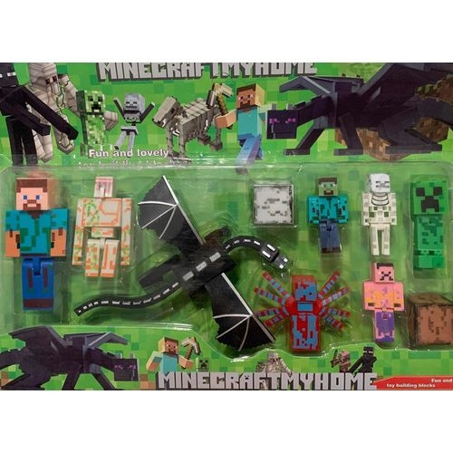 Bonecos Minecraft Kit 10 PCS Dragão Nova Coleção - Yes - Boneco