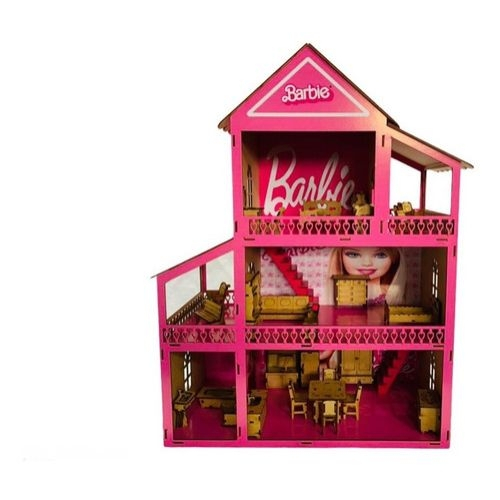 Casinha Bonecas Barbie Mdf Adesivada Moveis Promoção em Promoção na  Americanas