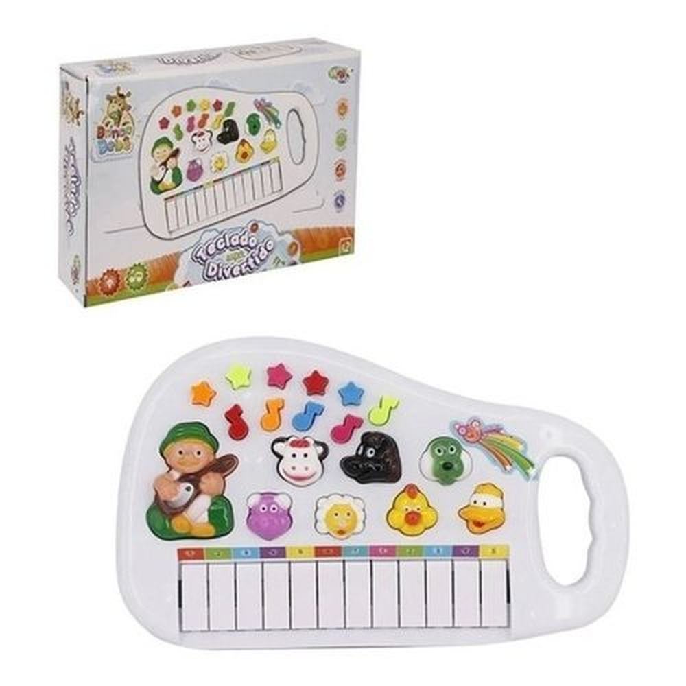 Piano Teclado Brinquedo Infantil Sons Fazenda Sitio Animais