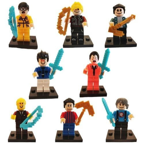 Kit com 8 personagem de montar miniatura roblox figurinhas