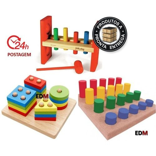 Brinquedo Educativo De Madeira Bebe 2 anos