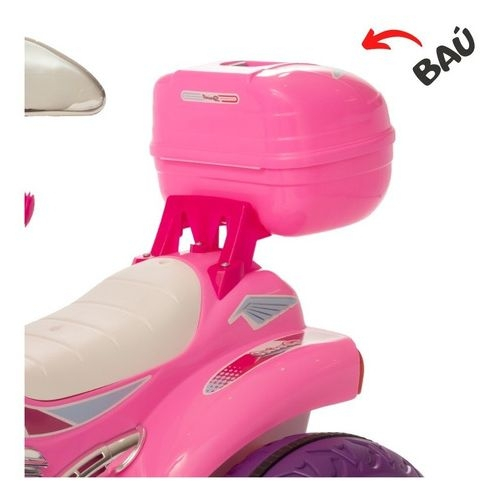 Moto Elétrica Infantil Sprint Grande Menina Capacete 12v