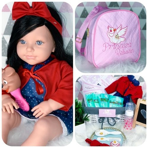 Bebe Reborn Original Silicone Barata Boneca Bolsa Princesa no Shoptime