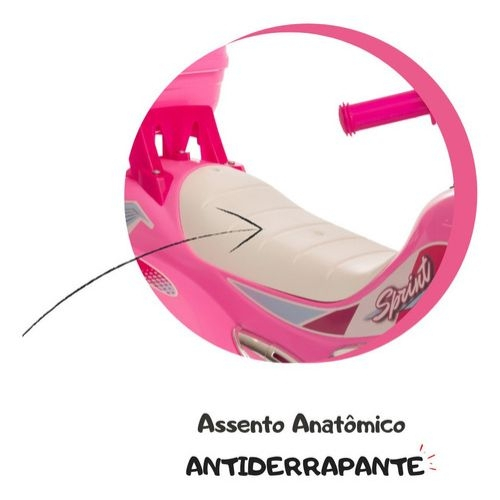 Moto Elétrica Infantil Som E Luz Sprint Turbo 12v Criança Suporta Até 35 Kg  Grande Rosa Biemme em Promoção na Americanas