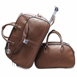 Mala De Viagem Marrom Com Rodas Embutidas Kit C/ 1 Grande E 1 Média Menor preço em Mala De Viagem Marrom Com Rodas Embutidas Kit C/ 1 Grande E 1 Média