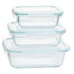 Conjunto de Potes de Vidro Retangular 3 Peças Refratário Hermético 380ml / 630ml / 1000ml - La Cuisine Menor preço em Conjunto de Potes de Vidro Retangular 3 Peças Refratário Hermético 380ml / 630ml / 1000ml - La Cuisine