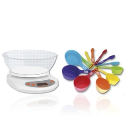 KIT MEDIDOR COLHER XICARAS ALTA PRECISÃO BALANÇA DIGITAL 5KG Menor preço em KIT MEDIDOR COLHER XICARAS ALTA PRECISÃO BALANÇA DIGITAL 5KG