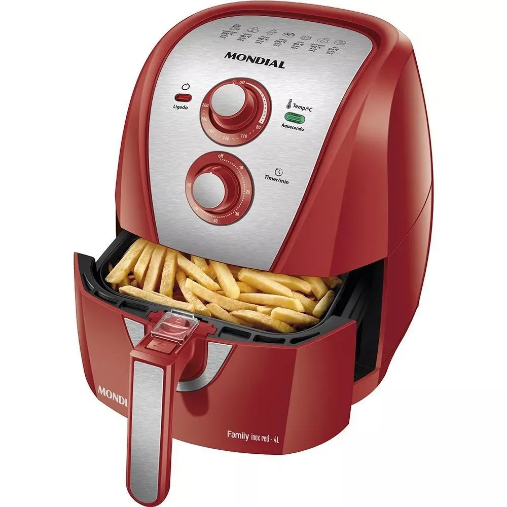 [APP] Fritadeira a Ar Family Mondial AFN-40-RI 4L 1500W Vermelho/Inox - 127V
