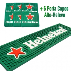 Kit Bar Mat Tapete Balcão Heineken + Jogo 6 Porta Copos Alto Relevo é boa?