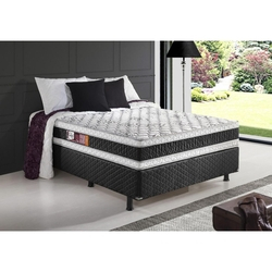 Menor preço em Conjunto Casal Espuma Pro Confort Stout D45 Preto 138x188x67 Colchão + Cama Box
