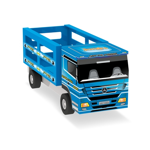 Caminhão Iveco De Brinquedo Carreta Toras De Madeira de Plastico no Shoptime