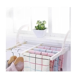 Varal Portátil Retrátil 2 em 1 Prateleira Para Porta Janela Box Menor preço em Varal Portátil Retrátil 2 em 1 Prateleira Para Porta Janela Box