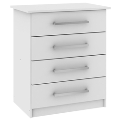 Cômoda Rodial 4 Gavetas Branco Brilhante Menor preço em Cômoda Rodial 4 Gavetas Branco Brilhante