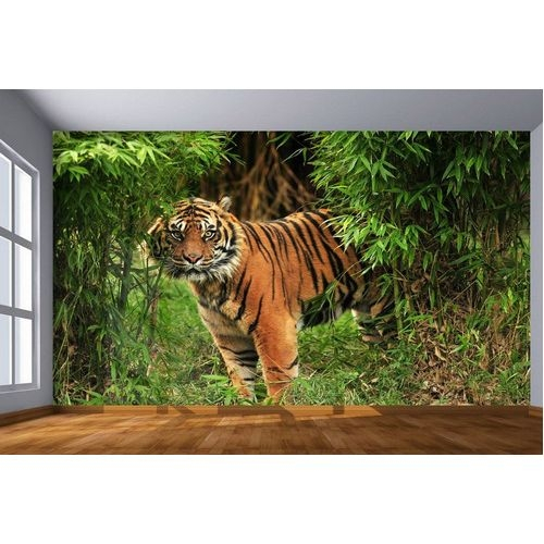 Adesivo De Parede Animais Tigre Paisagem 3d 1,90m² Anm201 no Shoptime