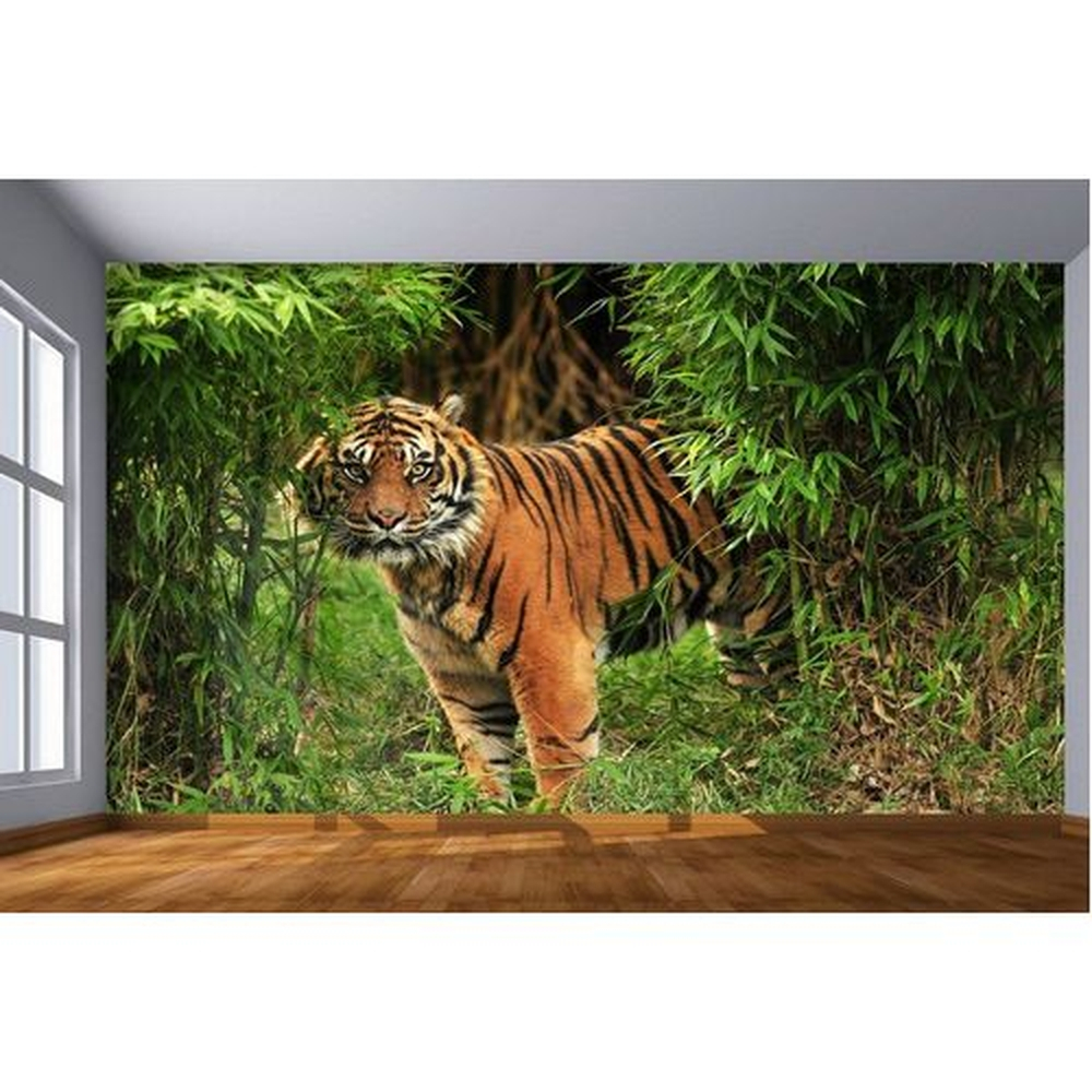 Novo 3d vívido animal tigre sentado adesivos de parede sala estar quarto  decoração adesivos de parede