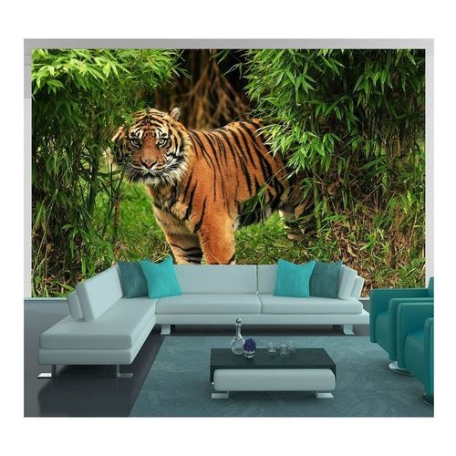 Adesivo De Parede Animais Tigre Paisagem 3d 1,90m² Anm201 no Shoptime