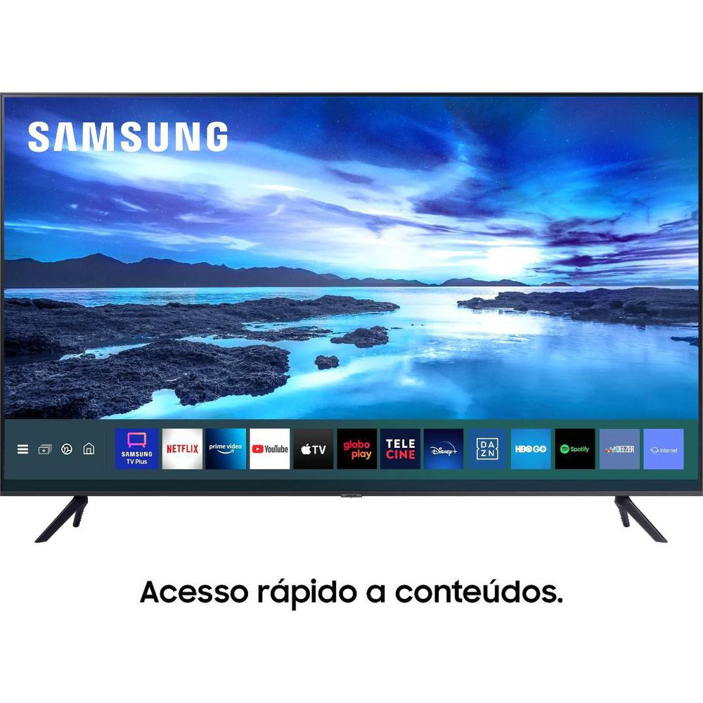 Smart TV 60" UHD 4K Samsung 60AU7700 Processador Crystal 4K Tela sem Limites Visual Livre de Cabos Alexa Built in Controle Único