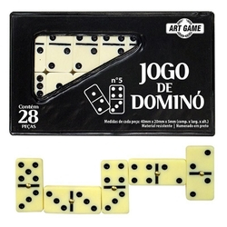 Estojo 28 pecas de osso domino com maleta de couro jogo