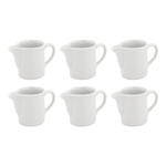 Jarra De Porcelana 350 Ml Jarrinha Louça Leiteira Kit 6 Pçs