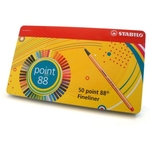 Caneta Stabilo Point 88 - Estojo de Metal com 50 Cores