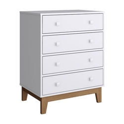 Cômoda 4 Gavetas Retrô Branco/Inhotin Completa Móveis Menor preço em Cômoda 4 Gavetas Retrô Branco/Inhotin Completa Móveis