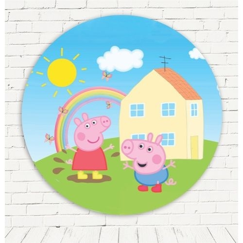 Painel Redondo Peppa Pig Casa - Adecore Tecidos