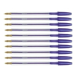 Kit Com 10 Unidades Caneta Bic Cristal Azul