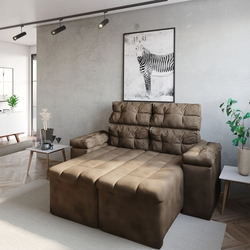 Sofá Compact Itália 165cm Retrátil Reclinável Suede Café WS Menor preço em Sofá Compact Itália 165cm Retrátil Reclinável Suede Café WS