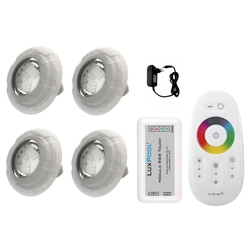 Kit Iluminação Piscina Com Controle + 4 Leds Rgb + Fonte 12V Menor preço em Kit Iluminação Piscina Com Controle + 4 Leds Rgb + Fonte 12V