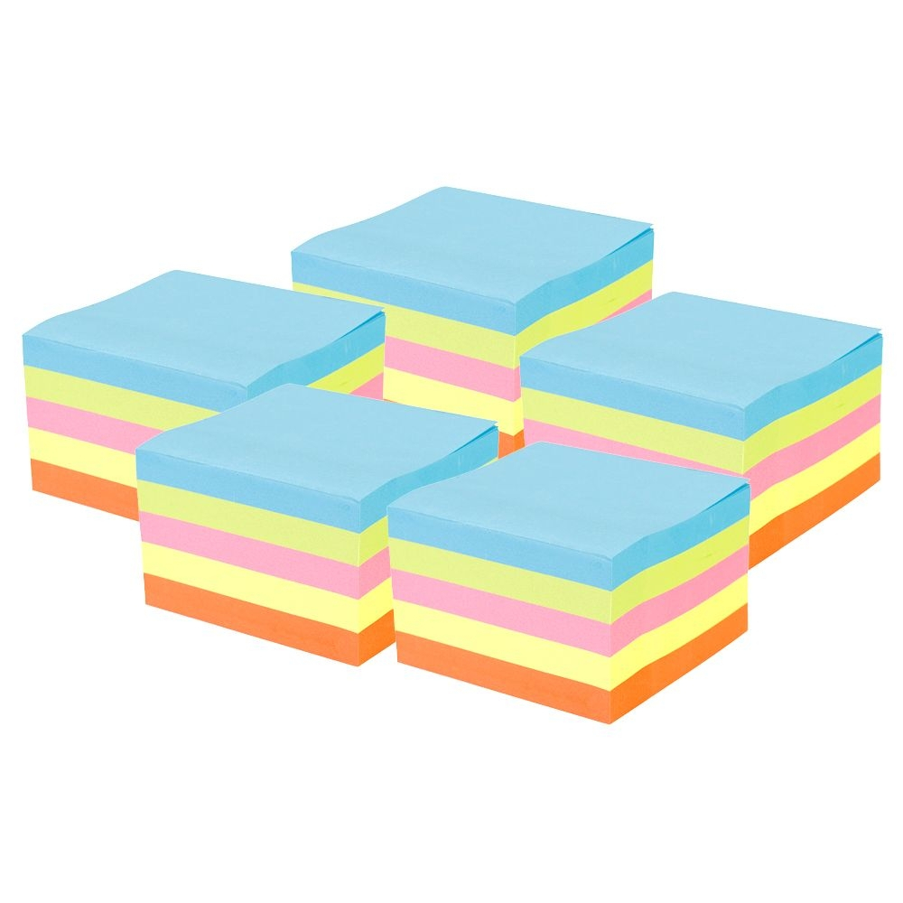 [70% de Cashback]  Conjunto com 5 blocos de lembretes com 500 folhas - Office Basics