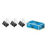 Prendedor de Papel Grampo Mola 32mm CIS Para 100 Folhas Preto - 12 Unidades