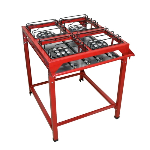 Fogão Industrial Alta Pressão Com Pés 4 Bocas Grandes Vinho Roa Menor preço em Fogão Industrial Alta Pressão Com Pés 4 Bocas Grandes Vinho Roa