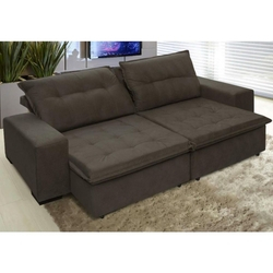 Sofá Austrália 2,32 Mts Retrátil e Reclinavel Tecido Suede Pluma Café - Móveis Marfim Menor preço em Sofá Austrália 2,32 Mts Retrátil e Reclinavel Tecido Suede Pluma Café - Móveis Marfim