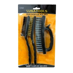 Jogo Kit De Escova De Aço Latão Nylon Manual 3 Pçs Lugatools Menor preço em Jogo Kit De Escova De Aço Latão Nylon Manual 3 Pçs Lugatools