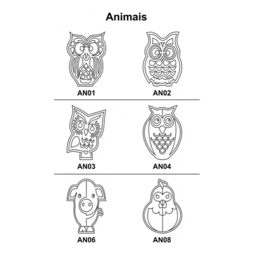 Animais Peças para Montar e Pintar SEIN - kit com Tinta e Pincel - Madeira  MDF - 40 peças