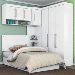 Jogo de Quarto Solteiro Modulado Modena CP13 Branco - Demóbile Menor preço em Jogo de Quarto Solteiro Modulado Modena CP13 Branco - Demóbile